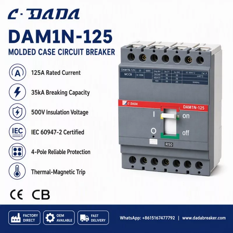 उप-वितरण अखंडता सुनिश्चित करना: C·DADA DAM1N-125 MCCB समाधान